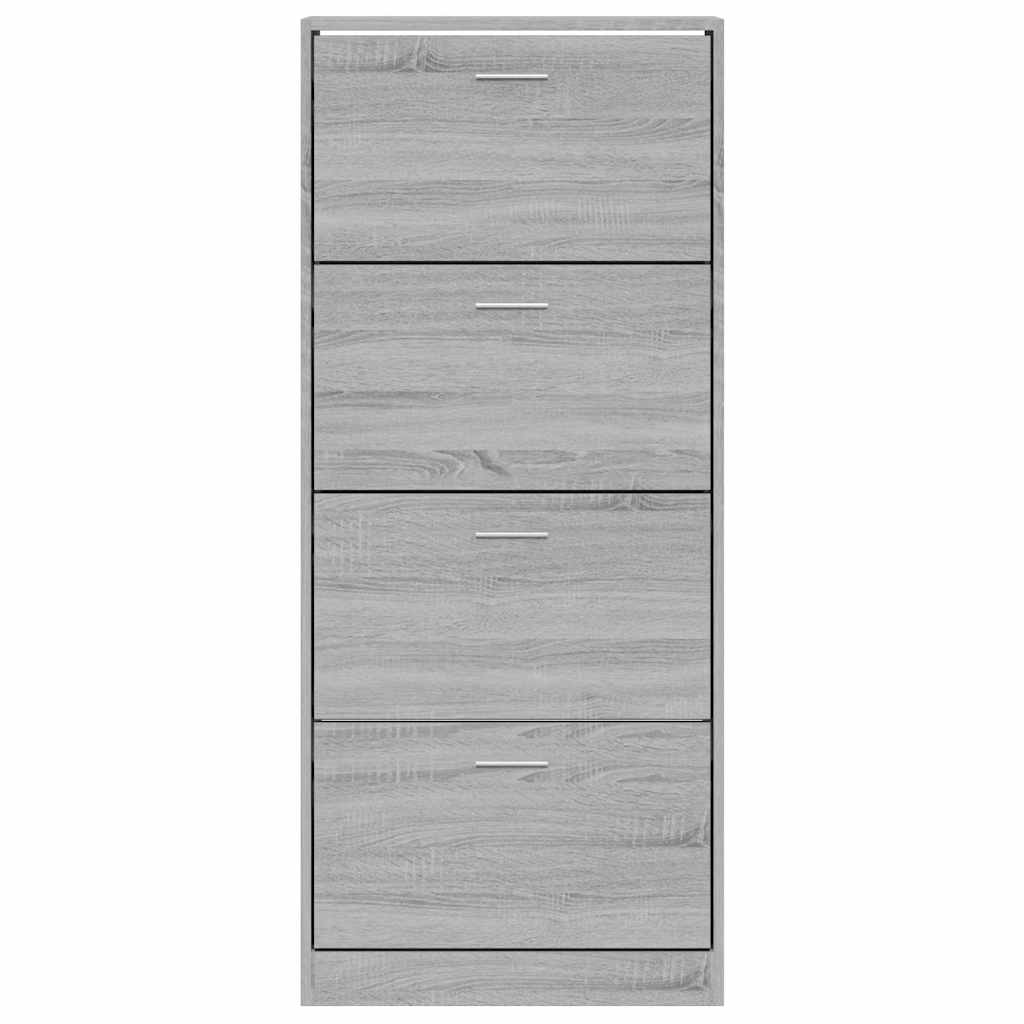 skoskab 63x24x147 cm konstrueret træ grå sonoma-eg
