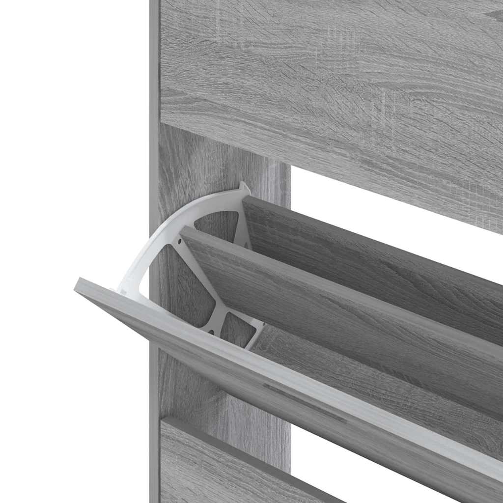 skoskab 63x24x147 cm konstrueret træ grå sonoma-eg