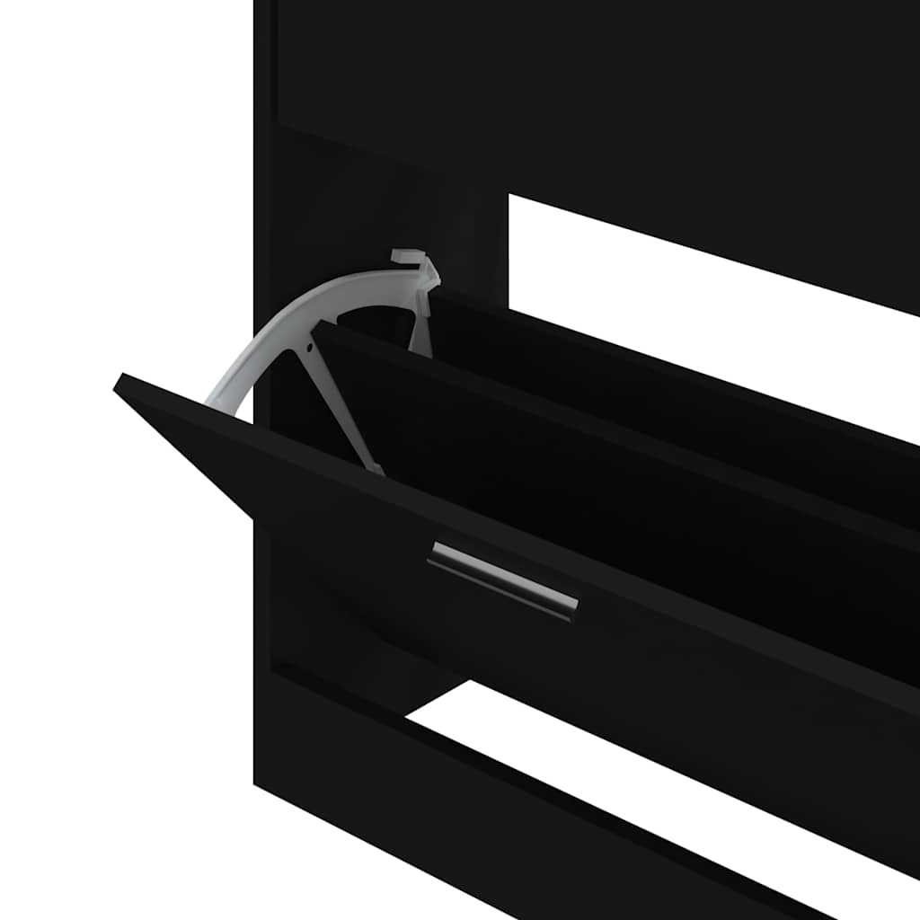 skoskab 63x24x81 cm konstrueret træ sort