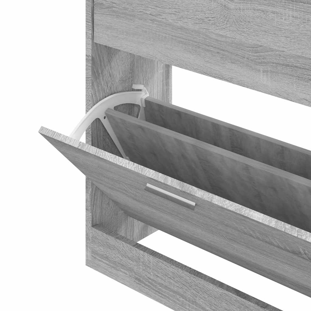 skoskab 63x24x81 cm konstrueret træ grå sonoma-eg