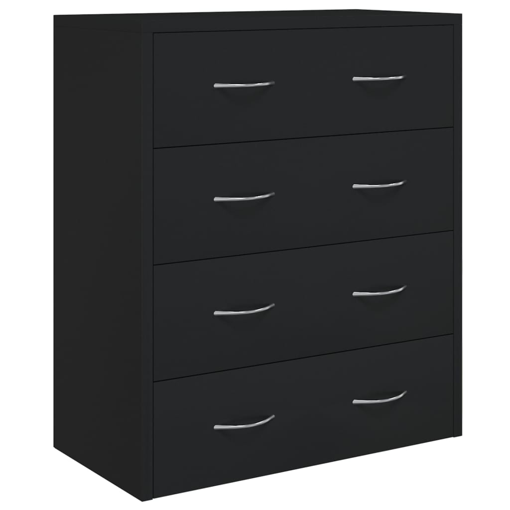 skænk med 4 skuffer 60x30,5x71 cm sort