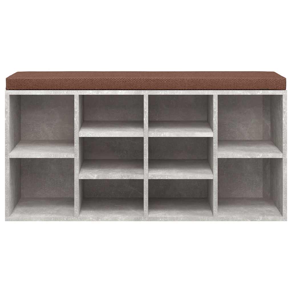 skobænk 103x30x48 cm konstrueret træ betongrå