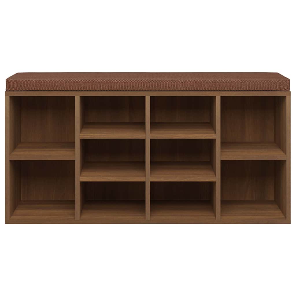 skobænk 103x30x48 cm konstrueret træ Brun egetræ