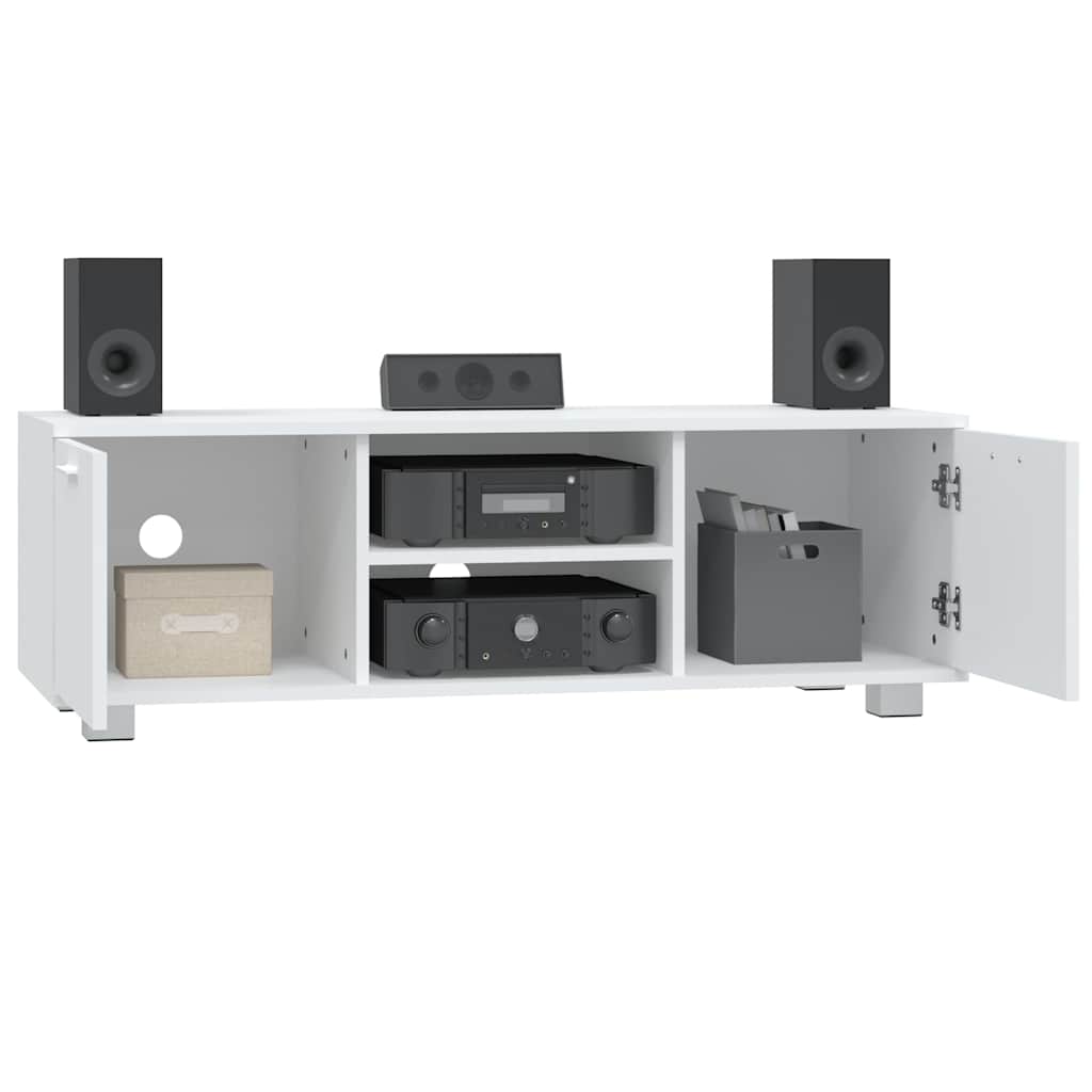 tv-bord 120x40,5x35 cm konstrueret træ hvid
