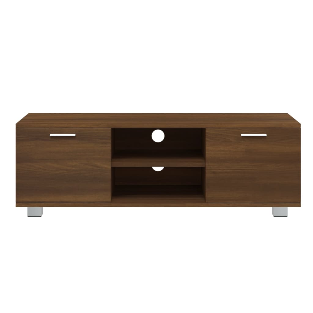tv-bord 120x40,5x35 cm konstrueret træ brun egetræsfarve