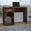 skrivebord med skab 100x40x73 cm konstrueret træ røget egetræ