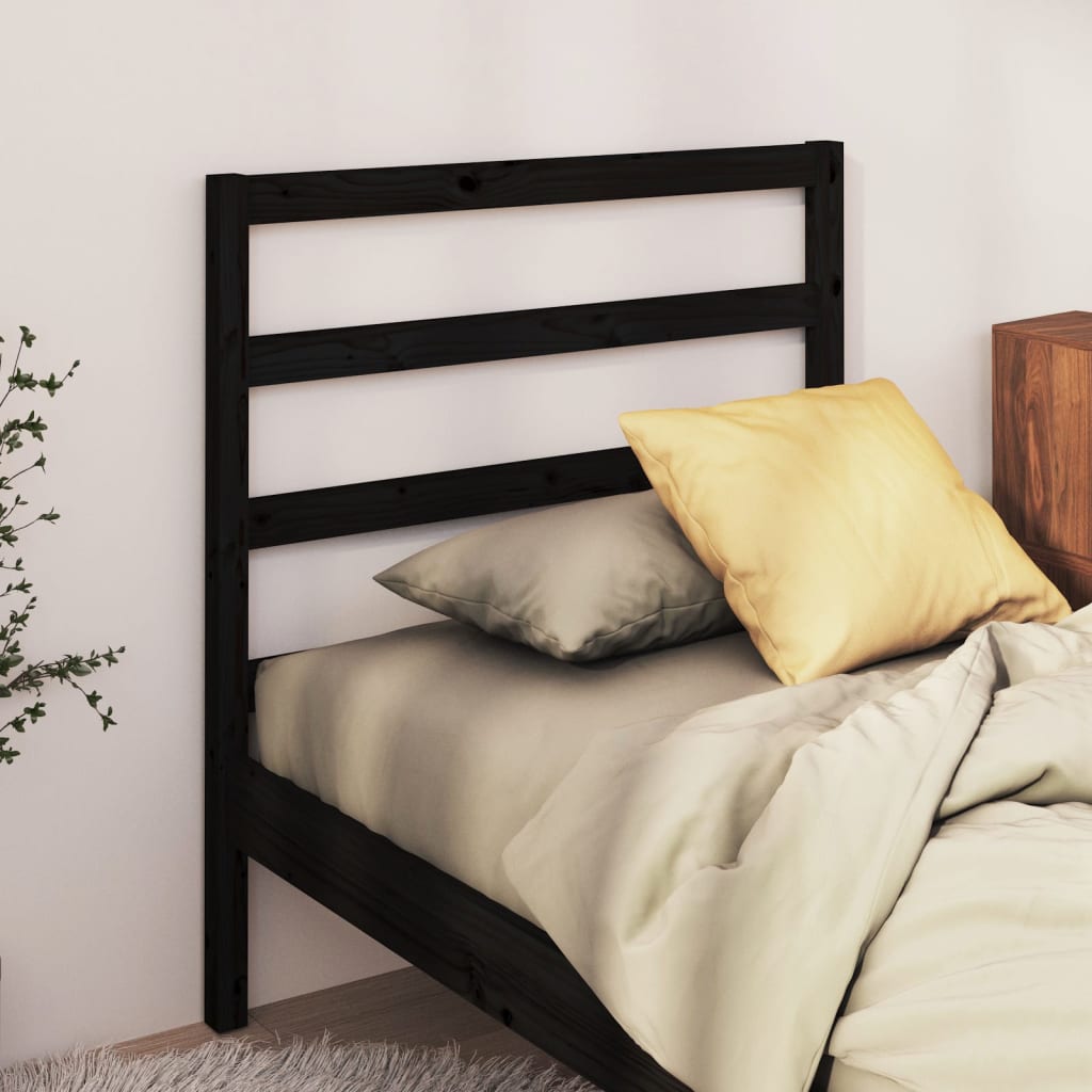 sengegærde 106x4x100 cm massivt fyrretræ sort