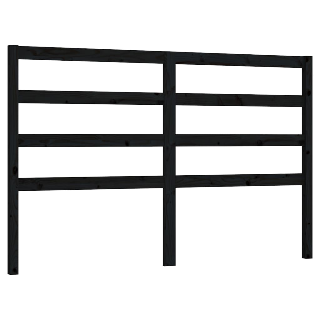 sengegærde 126x4x100 cm massivt fyrretræ sort