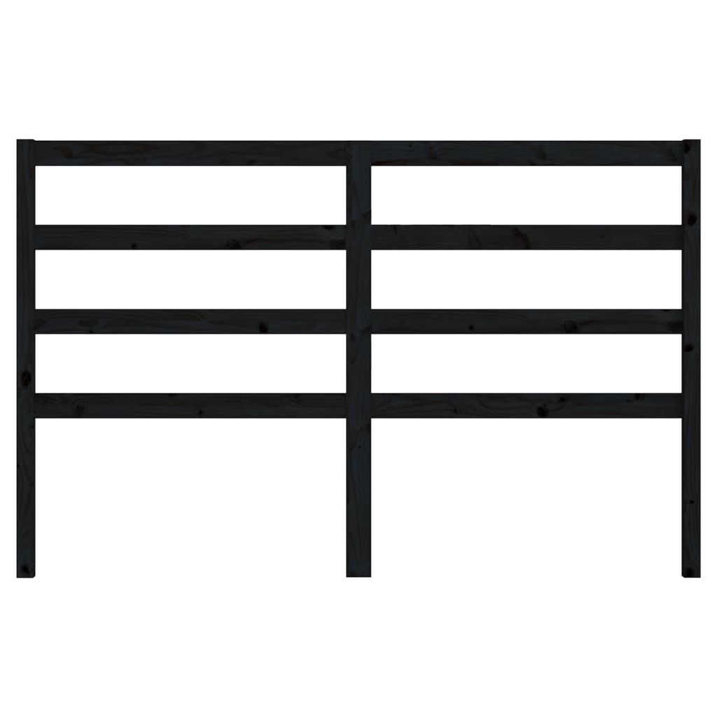 sengegærde 126x4x100 cm massivt fyrretræ sort
