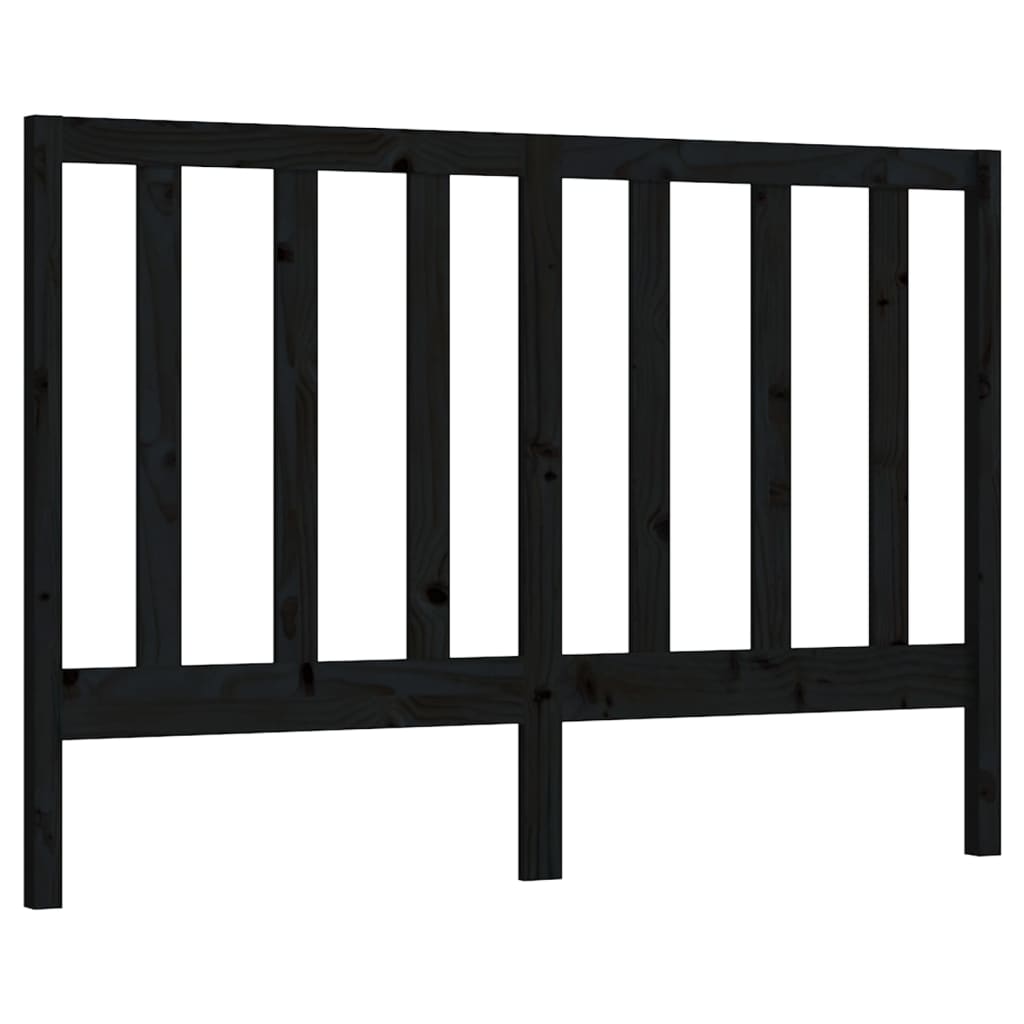 sengegærde 146x4x100 cm massivt fyrretræ sort