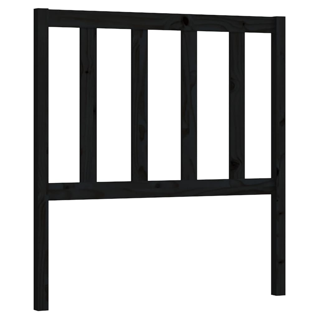 sengegærde 96x4x100 cm massivt fyrretræ sort