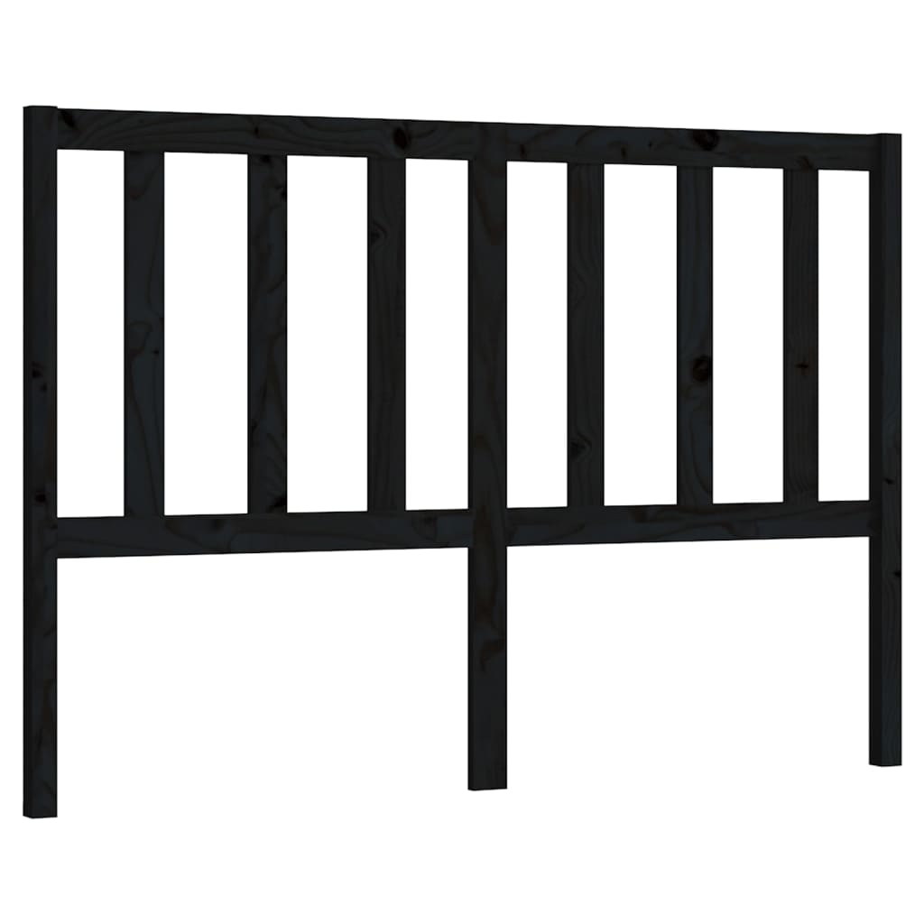 sengegærde 146x4x100 cm massivt fyrretræ sort