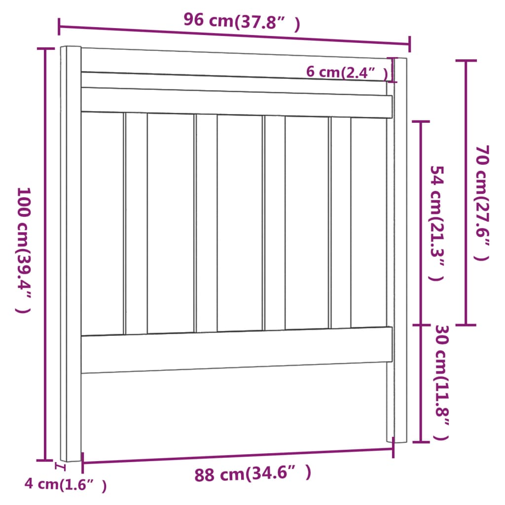 sengegærde 96x4x100 cm massivt fyrretræ grå