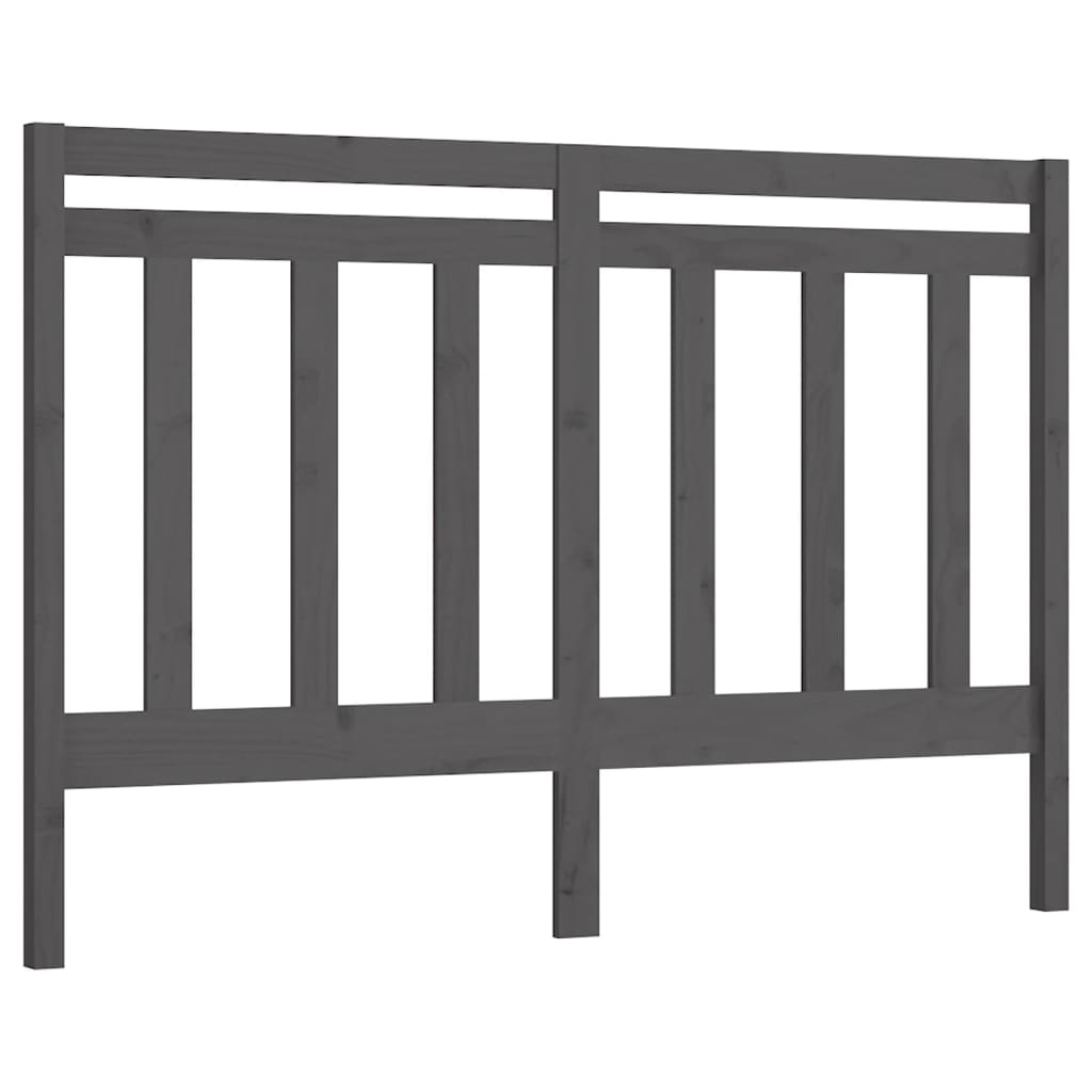 sengegærde 146x4x100 cm massivt fyrretræ grå