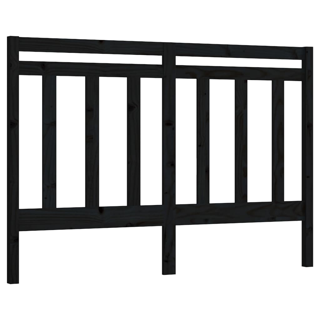 sengegærde 146x4x100 cm massivt fyrretræ sort