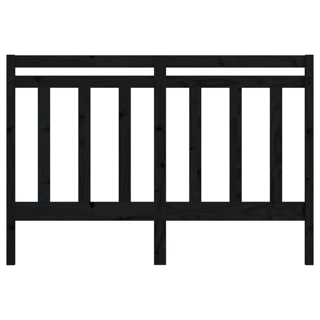 sengegærde 156x4x100 cm massivt fyrretræ sort