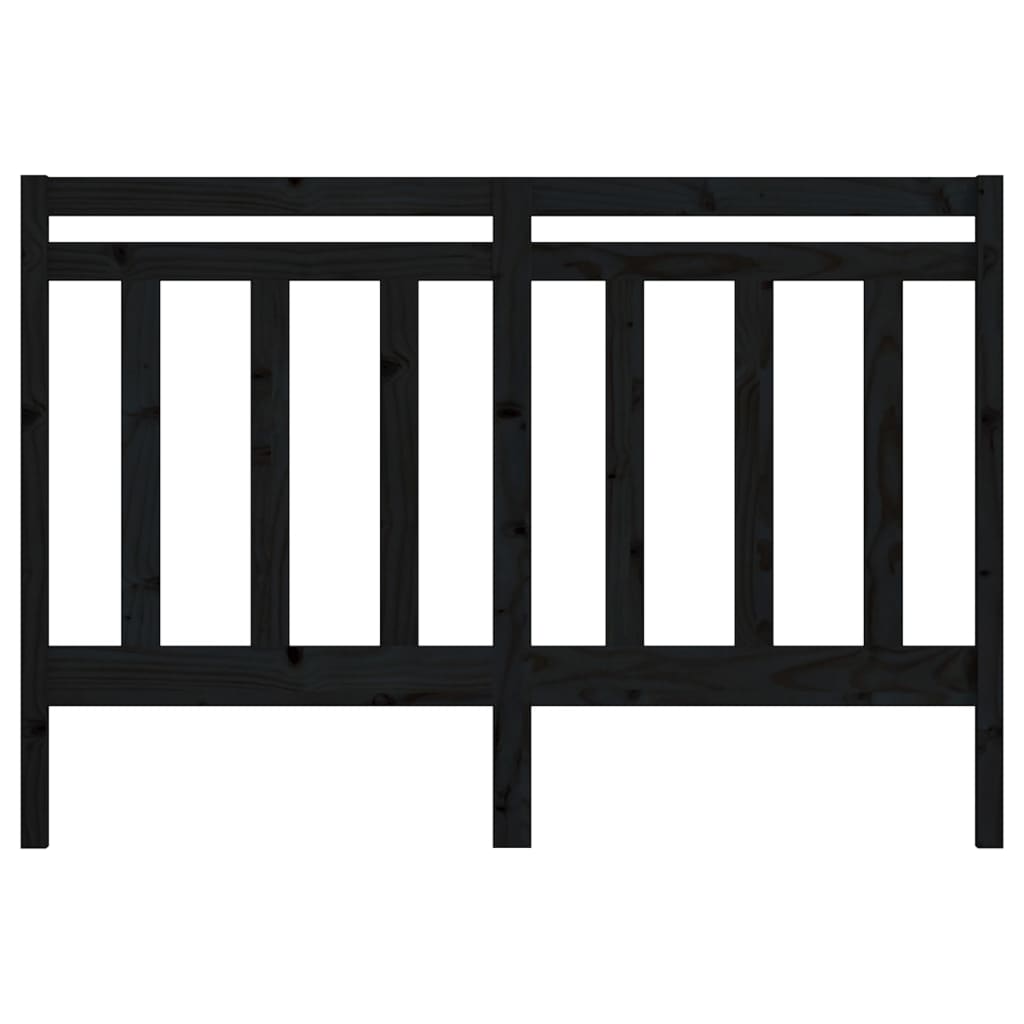 sengegærde 166x4x100 cm massivt fyrretræ sort