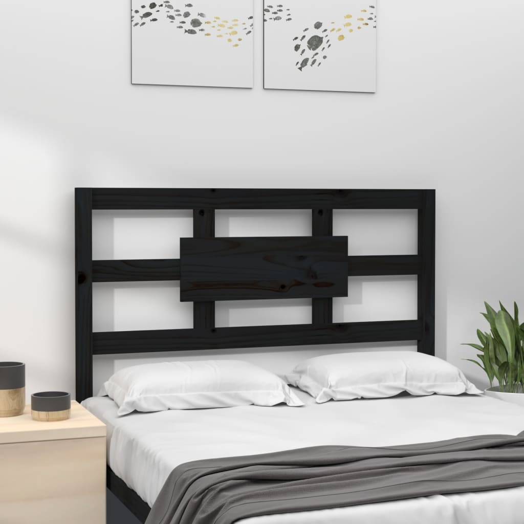 sengegærde 80,5x4x100 cm massivt fyrretræ sort