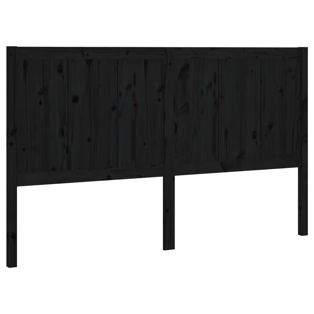 sengegærde 125,5x4x100 cm massivt fyrretræ sort