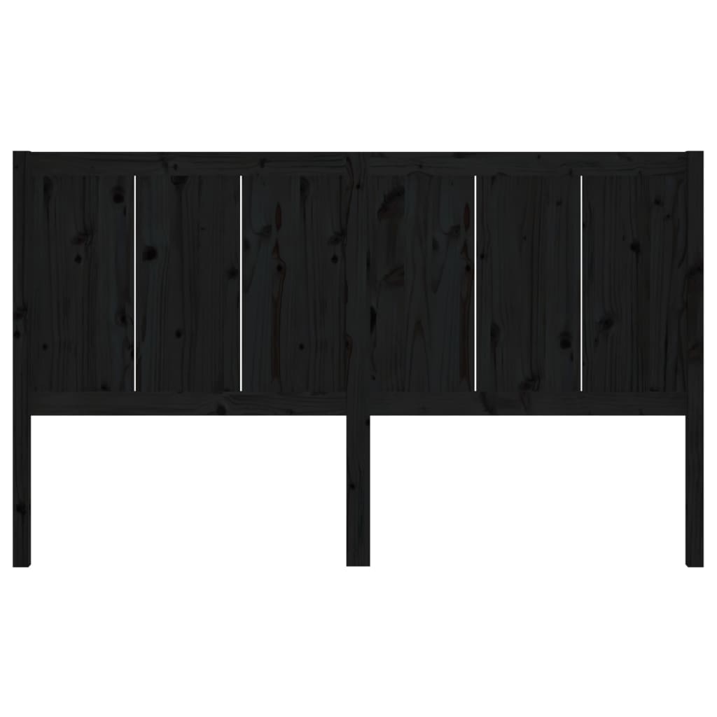 sengegærde 125,5x4x100 cm massivt fyrretræ sort