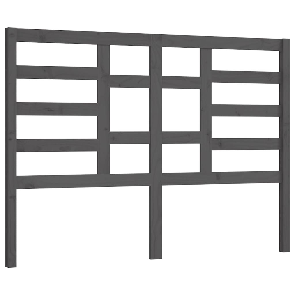 sengegærde 126x4x104 cm massivt fyrretræ grå