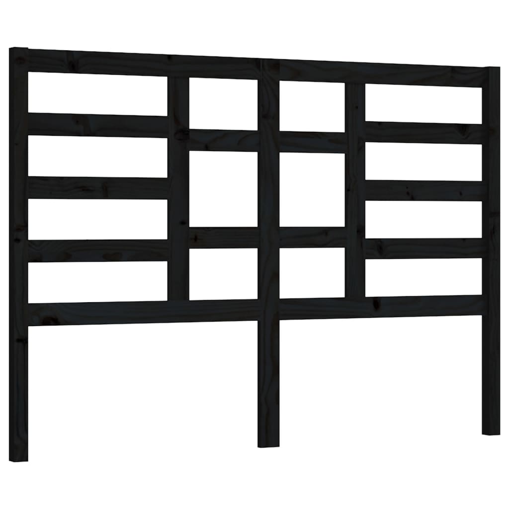 sengegærde 146x4x104 cm massivt fyrretræ sort