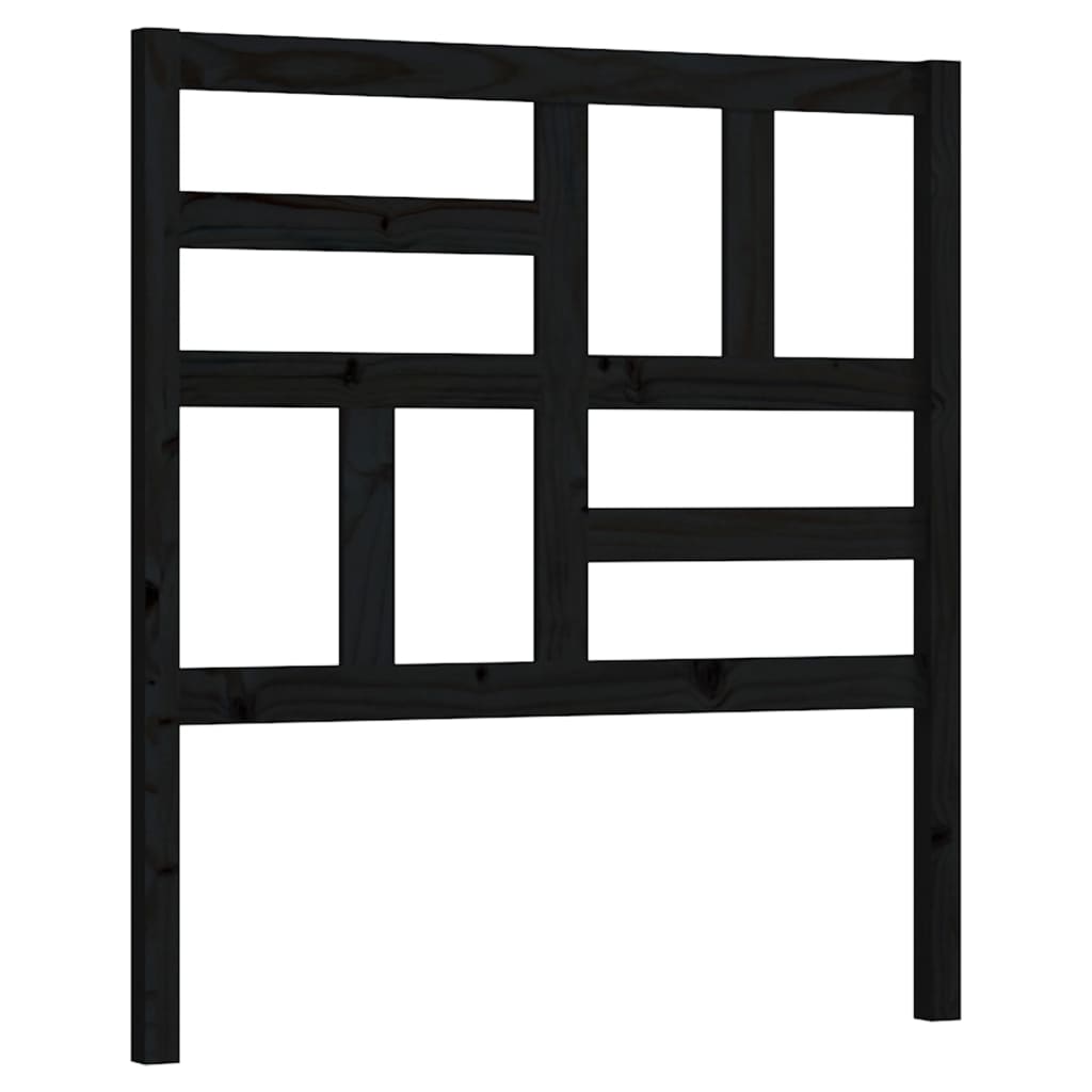 sengegærde 96x4x104 cm massivt fyrretræ sort
