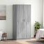 garderobeskab 80x52x180 cm konstrueret træ grå sonoma-eg