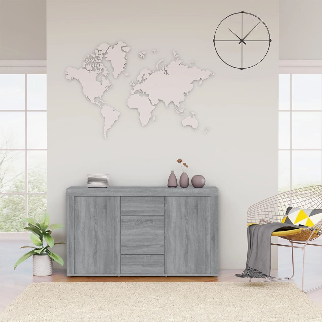 skænk 120x36x69 cm konstrueret træ grå sonoma-eg
