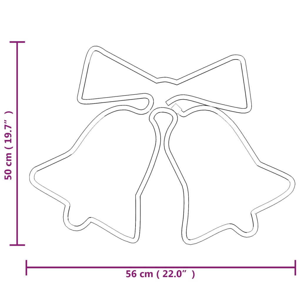 juleklokker julefigur 72 LED'er 50x56 cm
