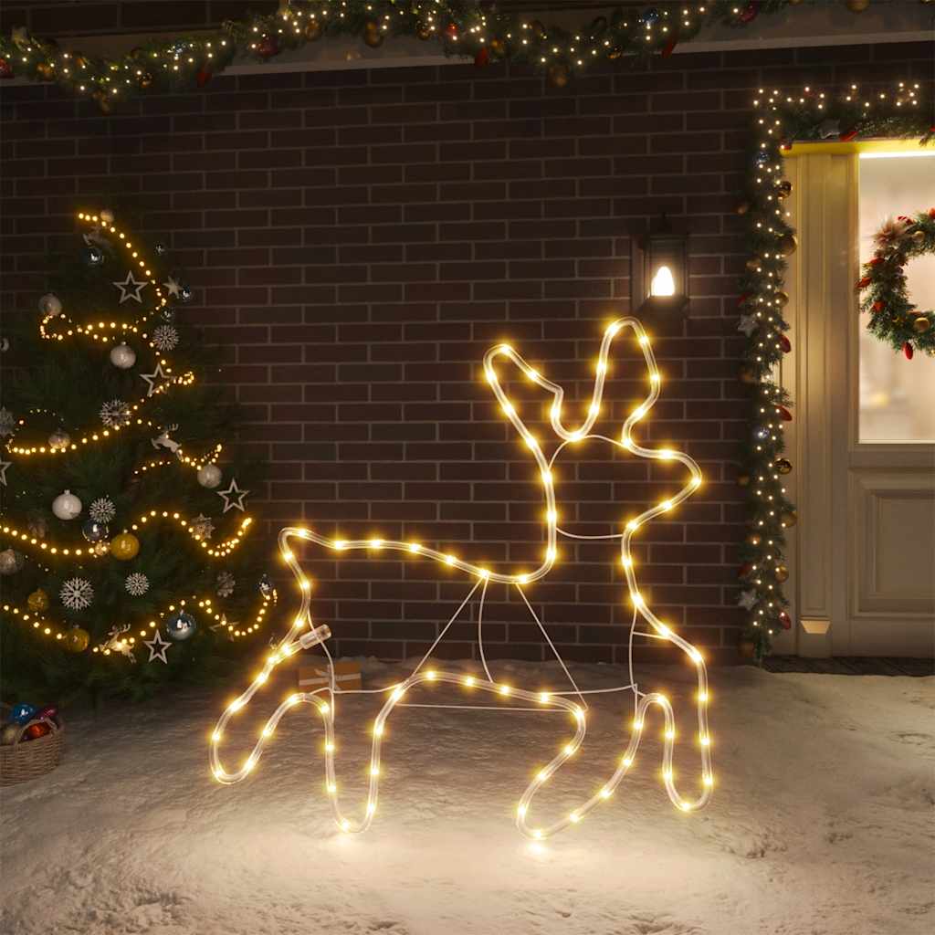 rensdyr julefigur 72 LED'er 57x55x4,5 cm varmt hvidt lys
