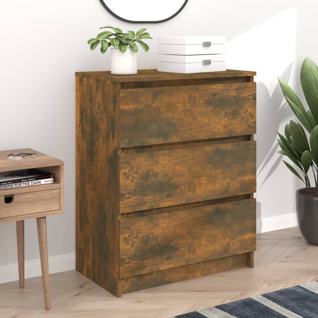 skænk 60x35x76 cm konstrueret træ røget egetræsfarve