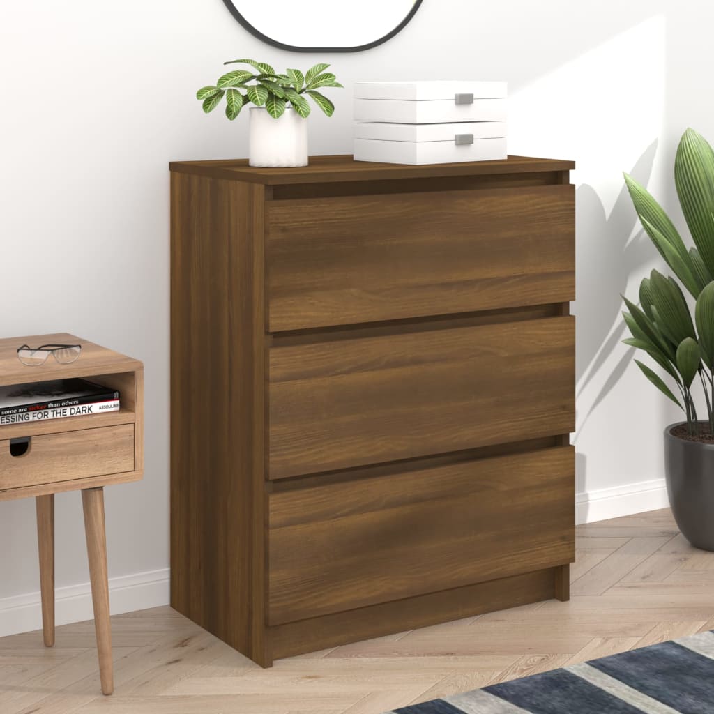 skænk 60x35x76 cm konstrueret træ brun egetræsfarve