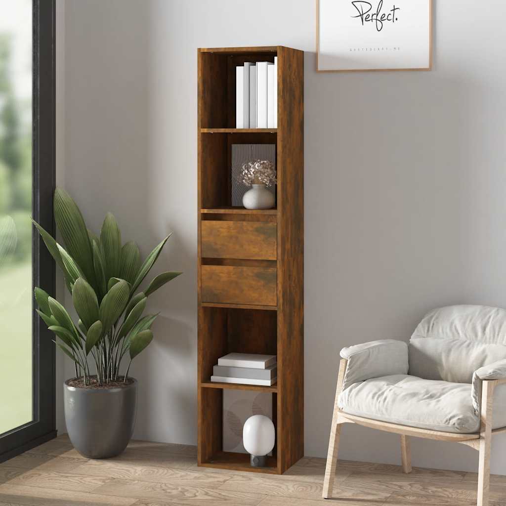 vidaXL bogreol 36x30x171 cm konstrueret træ røget egetræsfarve