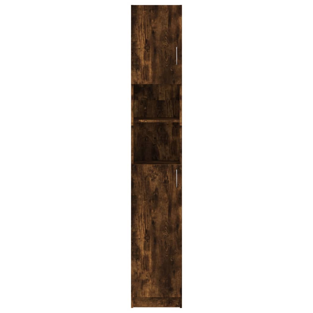badeværelsesskab 32x25,5x190 cm konstrueret træ røget egetræ