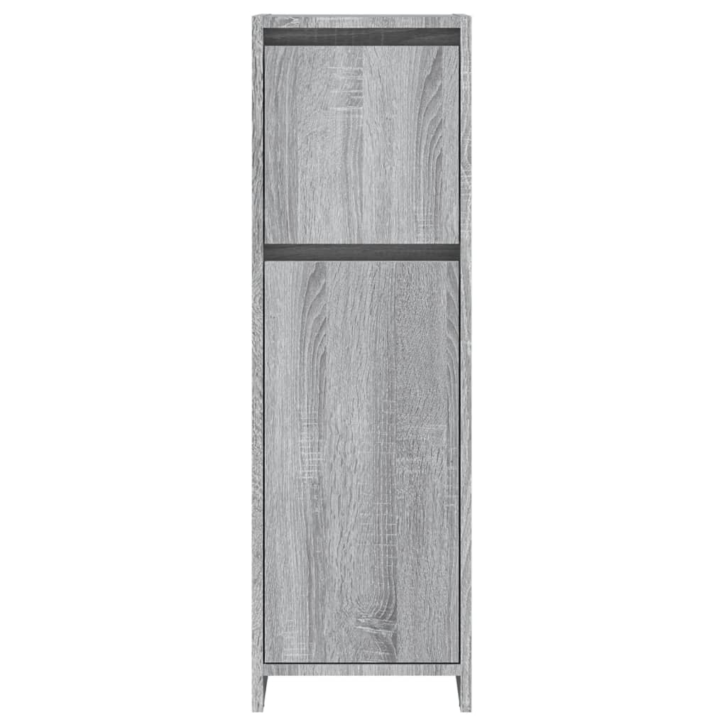 badeværelsesskab 30x30x95 cm konstrueret træ grå sonoma-eg