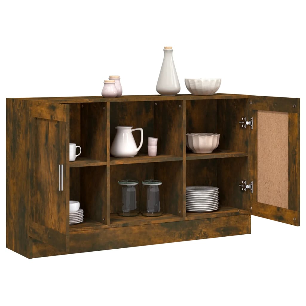 skænk 120x30,5x70 cm konstrueret træ røget egetræsfarve