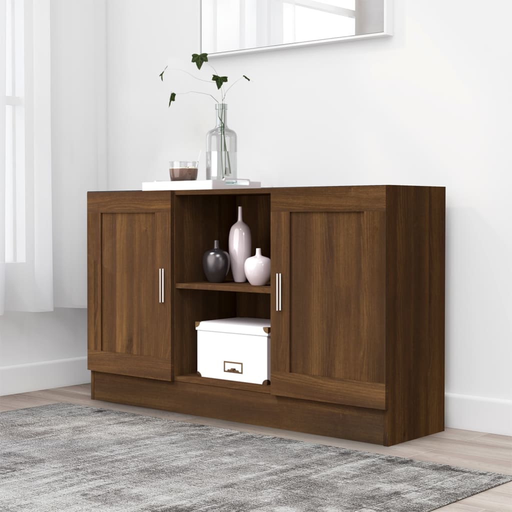 skænk 120x30,5x70 cm konstrueret træ brun egetræsfarve