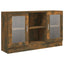 vitrineskab 120x30,5x70 cm konstrueret træ røget egetræ