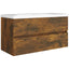 badeværelsesskab 90x38,5x45 cm konstrueret træ røget egetræ