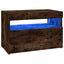tv-bord med LED-lys 60x35x40 cm røget eg