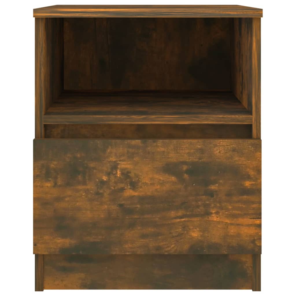 sengebord 40x40x50 cm konstrueret træ røget egetræsfarve