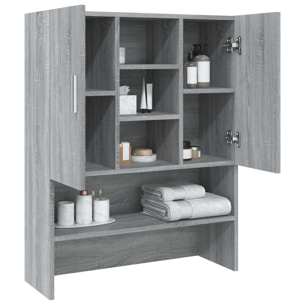 vaskemaskineskab 70,5x25,5x90 cm grå sonoma-eg