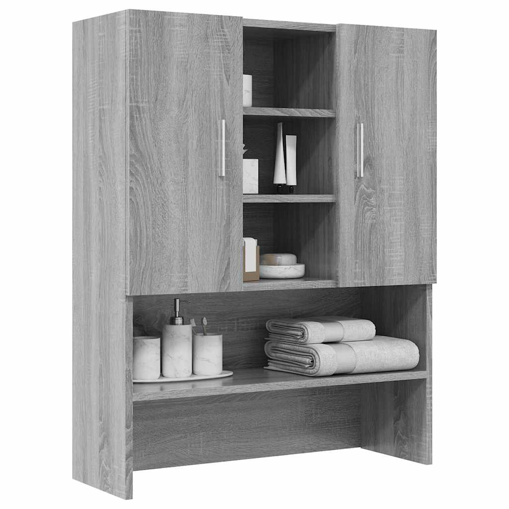 vaskemaskineskab 70,5x25,5x90 cm grå sonoma-eg