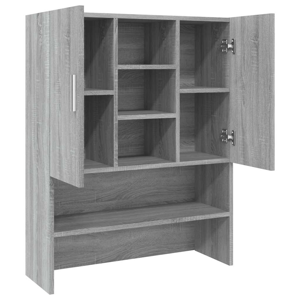 vaskemaskineskab 70,5x25,5x90 cm grå sonoma-eg
