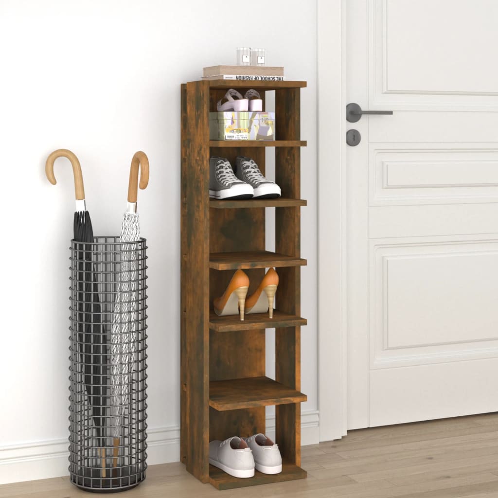 skoreol 27,5x27x102 cm konstrueret træ røget egetræsfarve