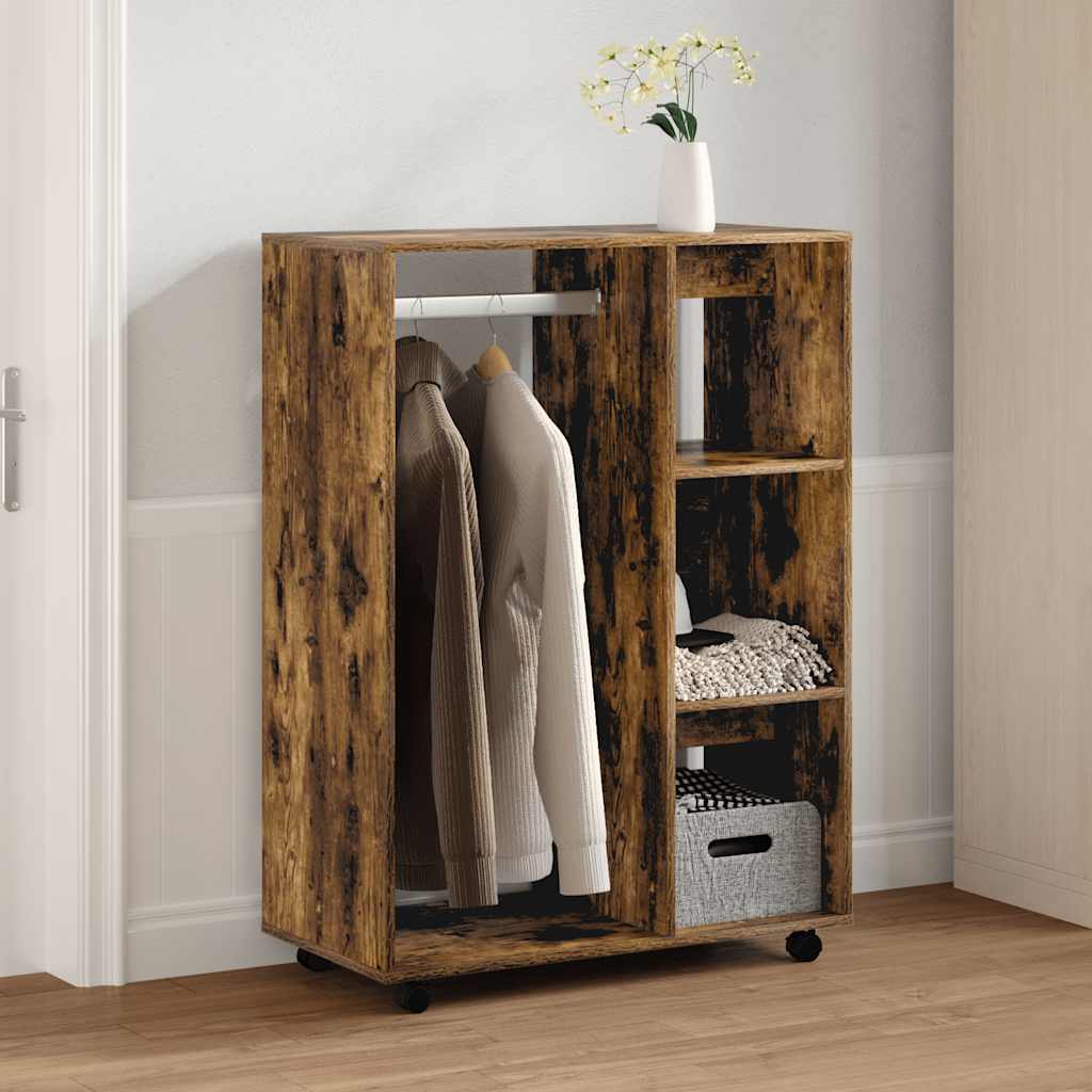 klædeskab 80x40x110 cm konstrueret træ røget egetræsfarve billede