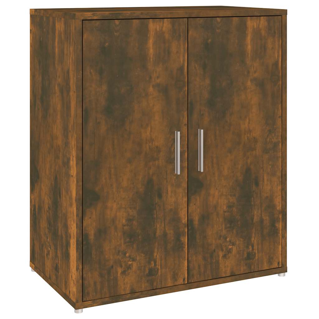 skoskab 60x35x70 cm konstrueret træ røget egetræ