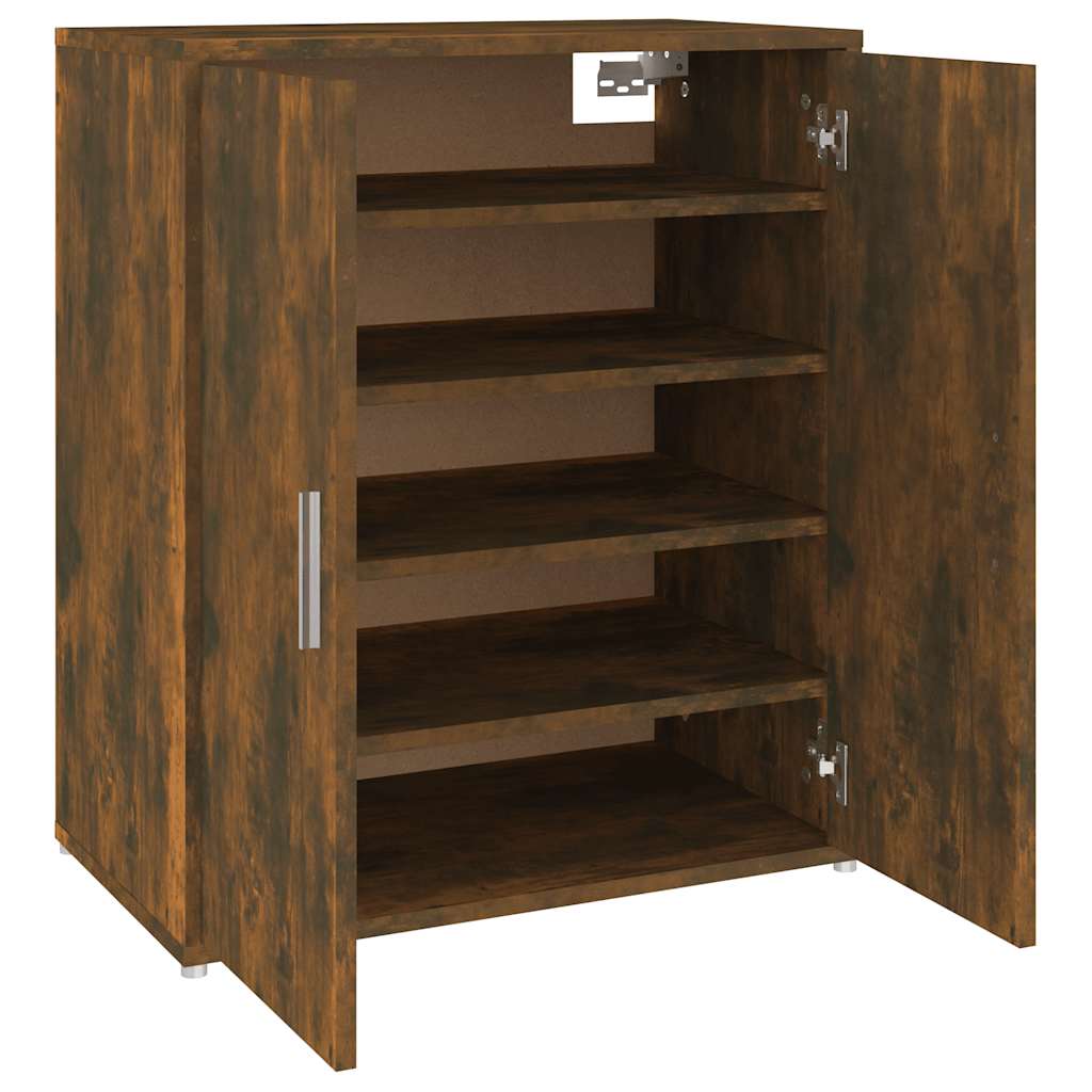 skoskab 60x35x70 cm konstrueret træ røget egetræ