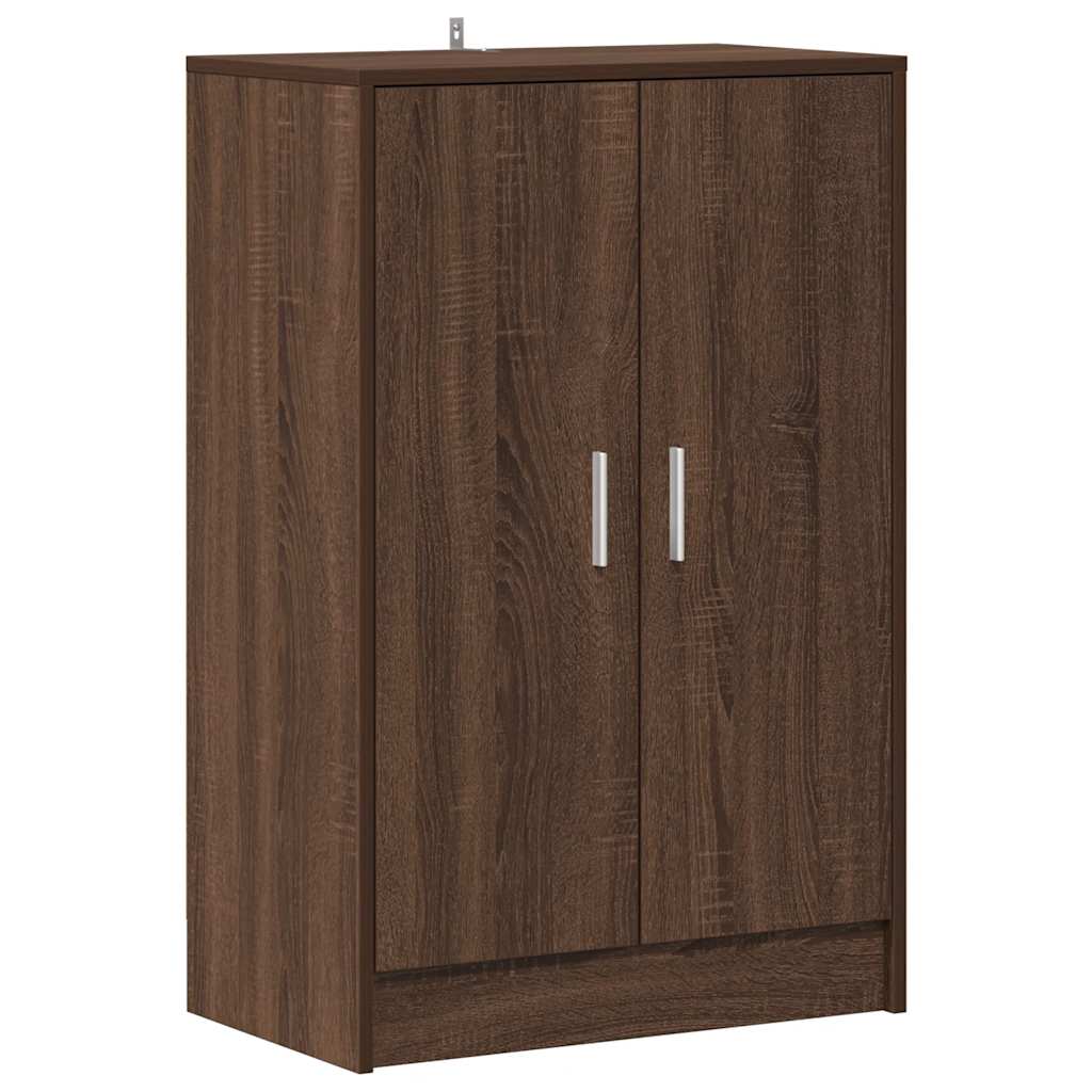 skoskab 60x35x92 cm konstrueret træ brun egetræsfarve